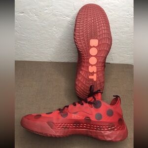 EUC Adidas Boost Harden Vol 5 Ch 3 Men's Sneakers Red Polka Dot Size 14 Shoes